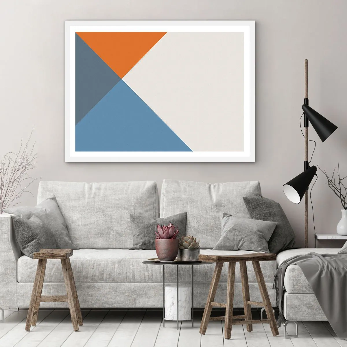 Poster în ramă albă - La un unghi drept - 100x70 cm