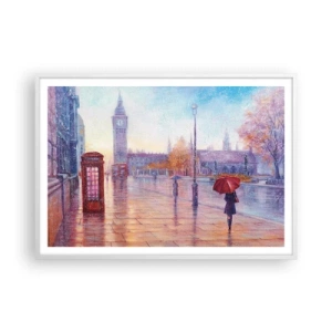 Poster în ramă albă - O zi de toamnă londoneză - 100x70 cm