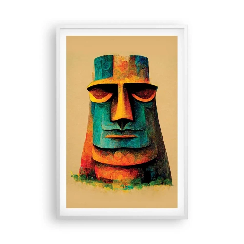 Poster în ramă albă - Statuie, dar simpatică - 61x91 cm
