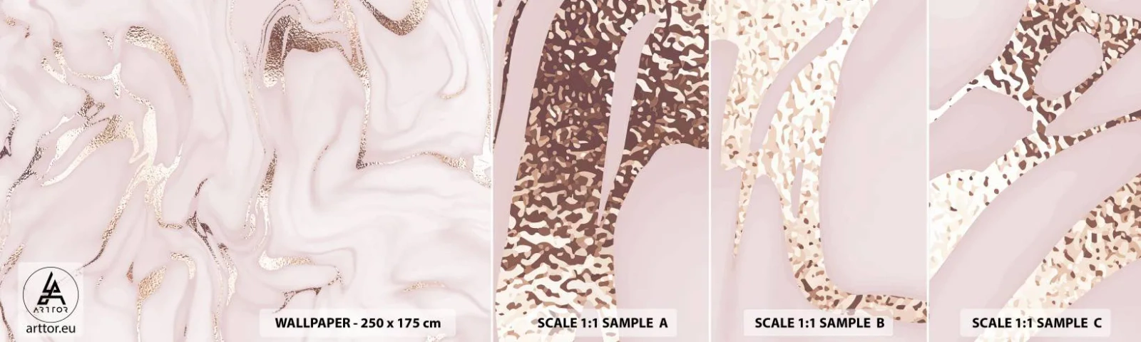 Mostră de Tapet Standard Eco - În nebunia roz - Abstracția, Bucată, Artă Modernă - 100x30 cm