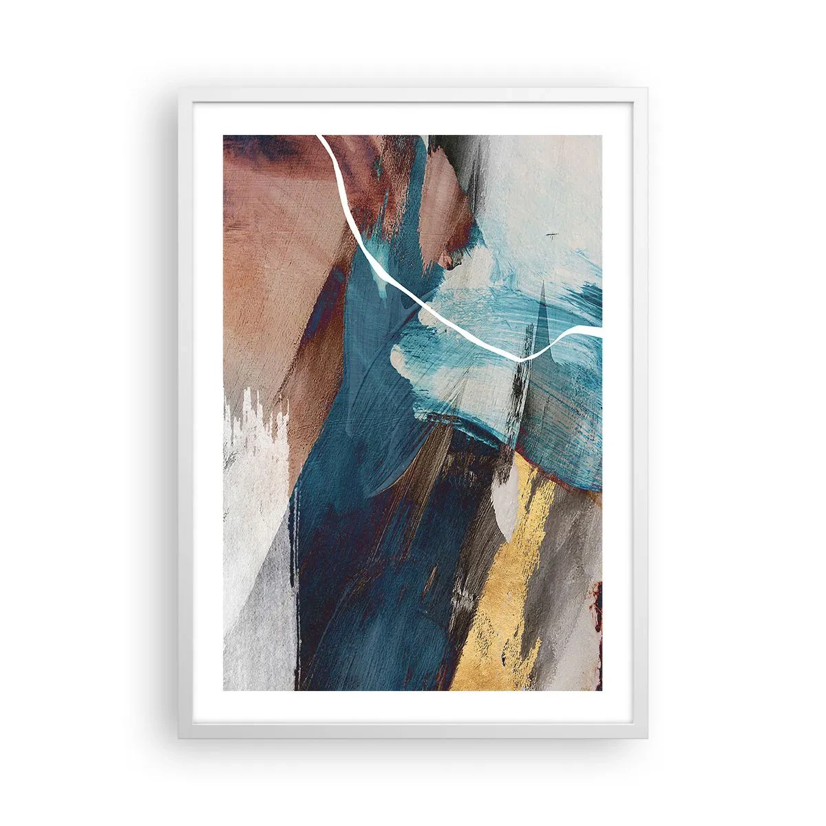 Poster în ramă albă - Cu fler și energie - 50x70 cm