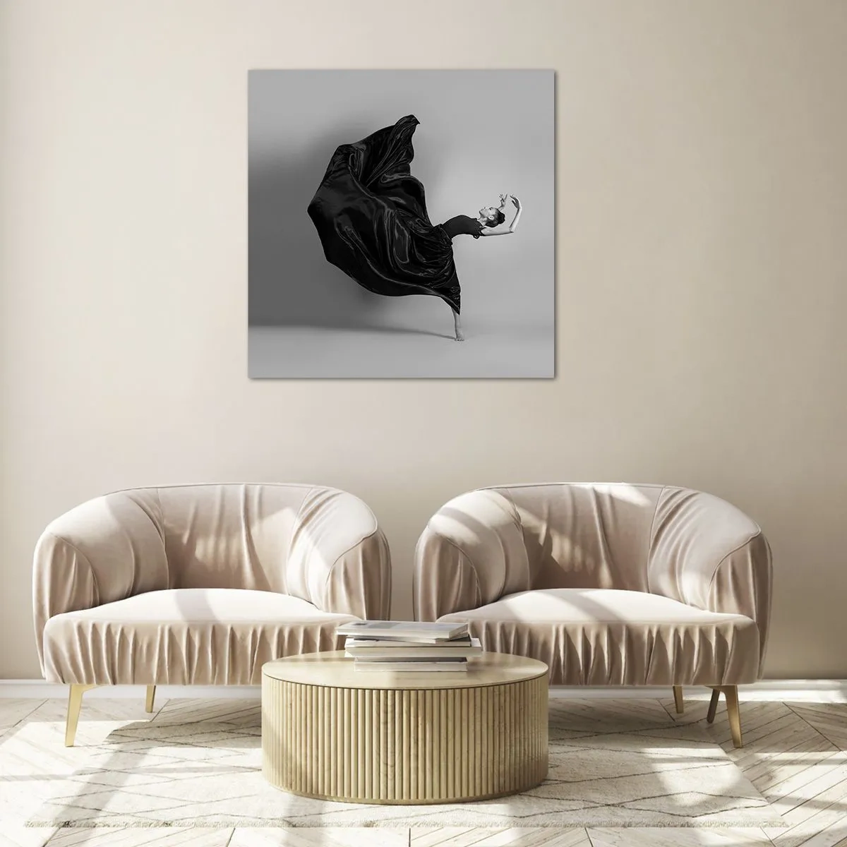 Tablou pe sticlă - Înaripată de muzică - 40x40 cm