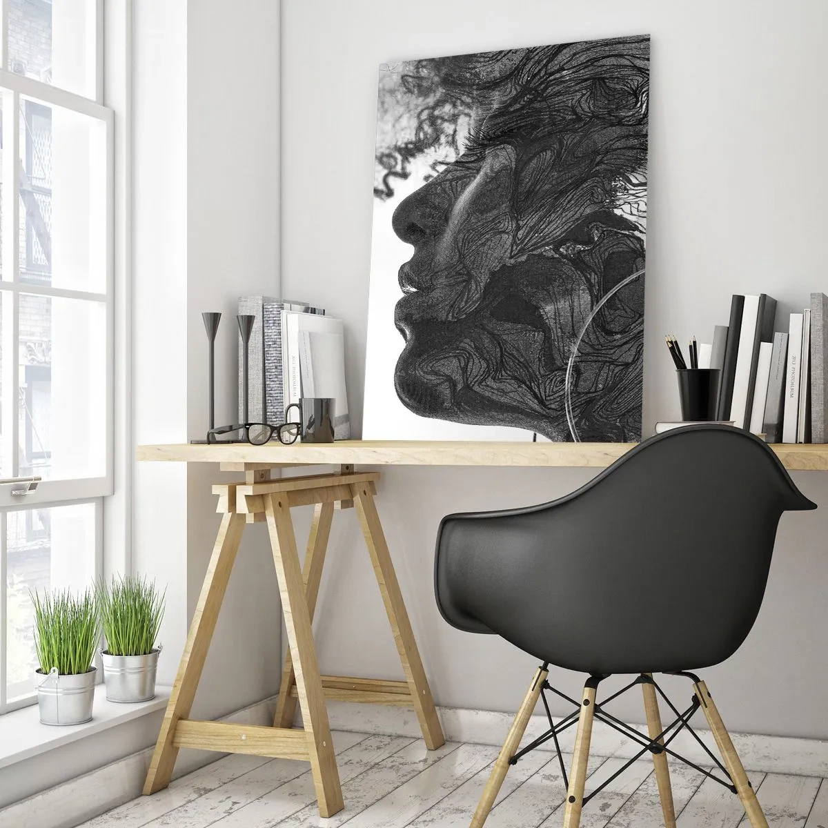 Tablou pe sticlă - Încurcată în vise - 80x120 cm
