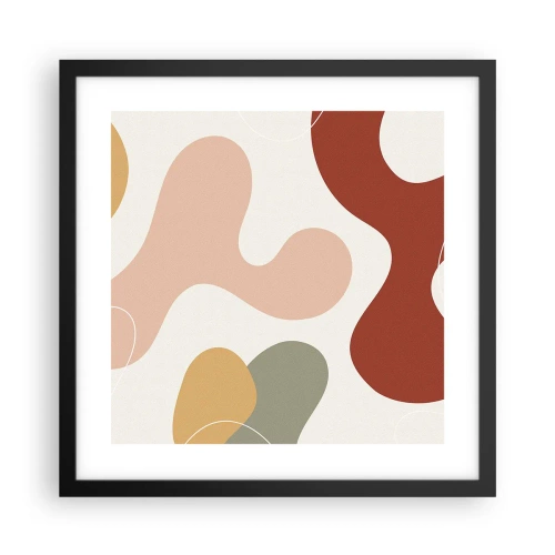 Poster în ramă neagră - Pete colorate? - 40x40 cm