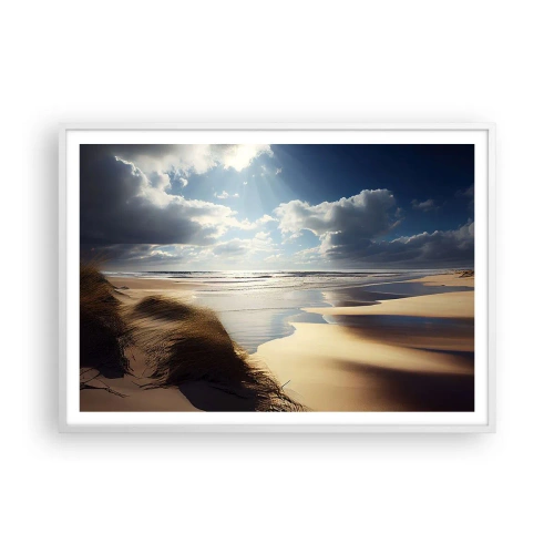 Poster în ramă albă - Plajă sălbatică - 100x70 cm
