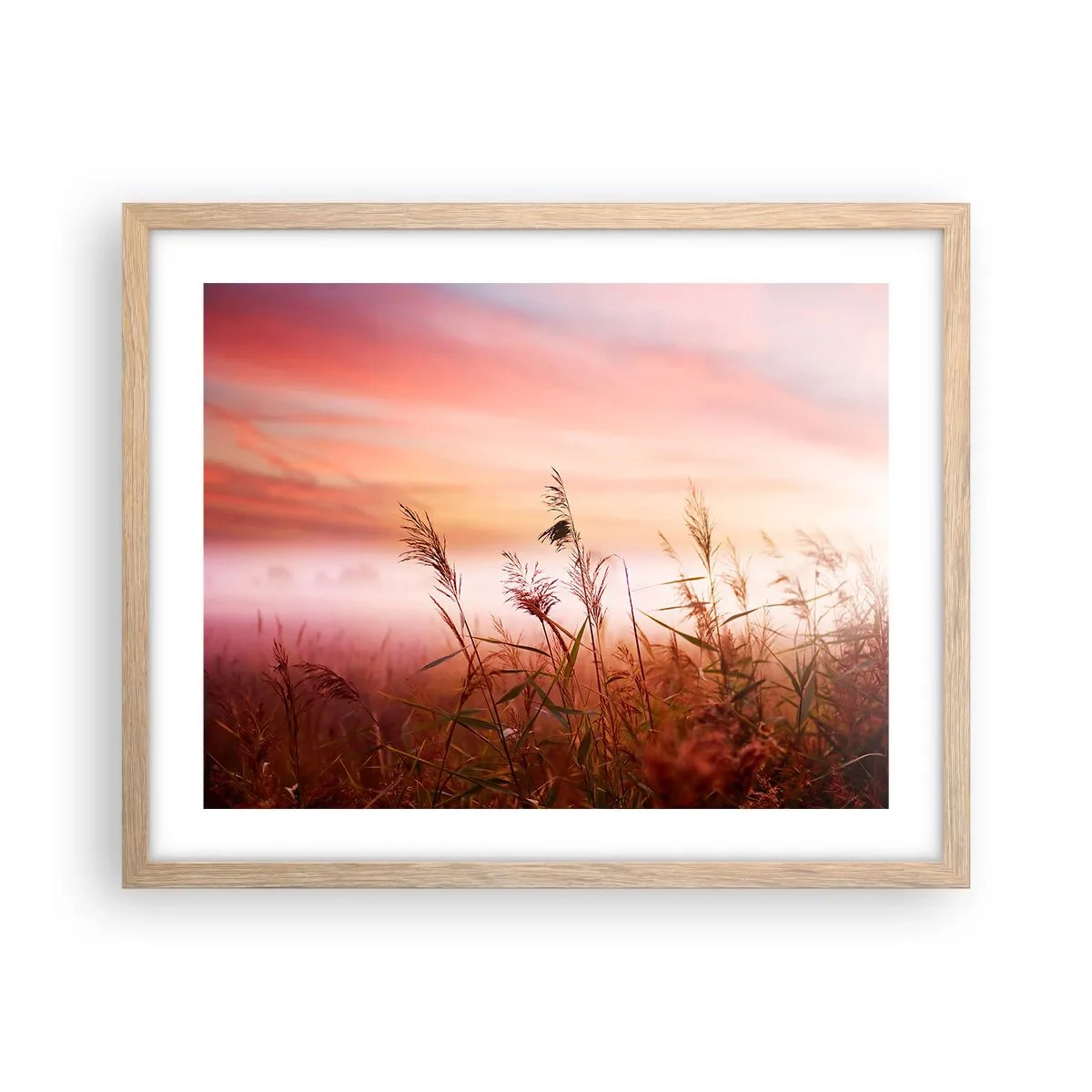 Poster în ramă de stejar deschis - Zmeuri, suflante, vânt - 50x40 cm