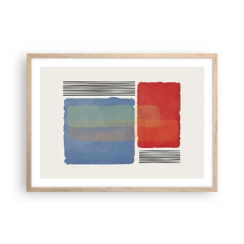 Poster în ramă de stejar deschis - Spiritul și litera geometriei - 70x50 cm