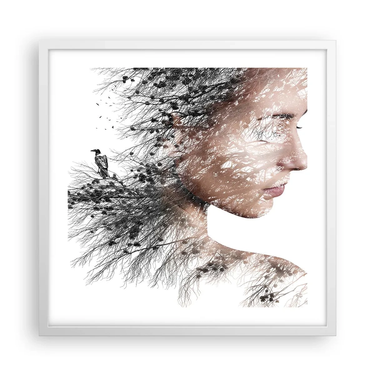 Poster în ramă albă - Spiritul pădurii - 50x50 cm
