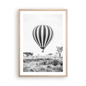 Poster în ramă de stejar deschis - Peste savană - 50x70 cm