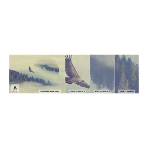 Mostră tapet Premium Canvas - Am văzut umbra unui vultur - Vultur, Pasăre, pădure - 100x30 cm