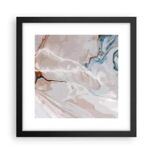 Poster în ramă neagră - Meandre albastre sub alb - 30x30 cm