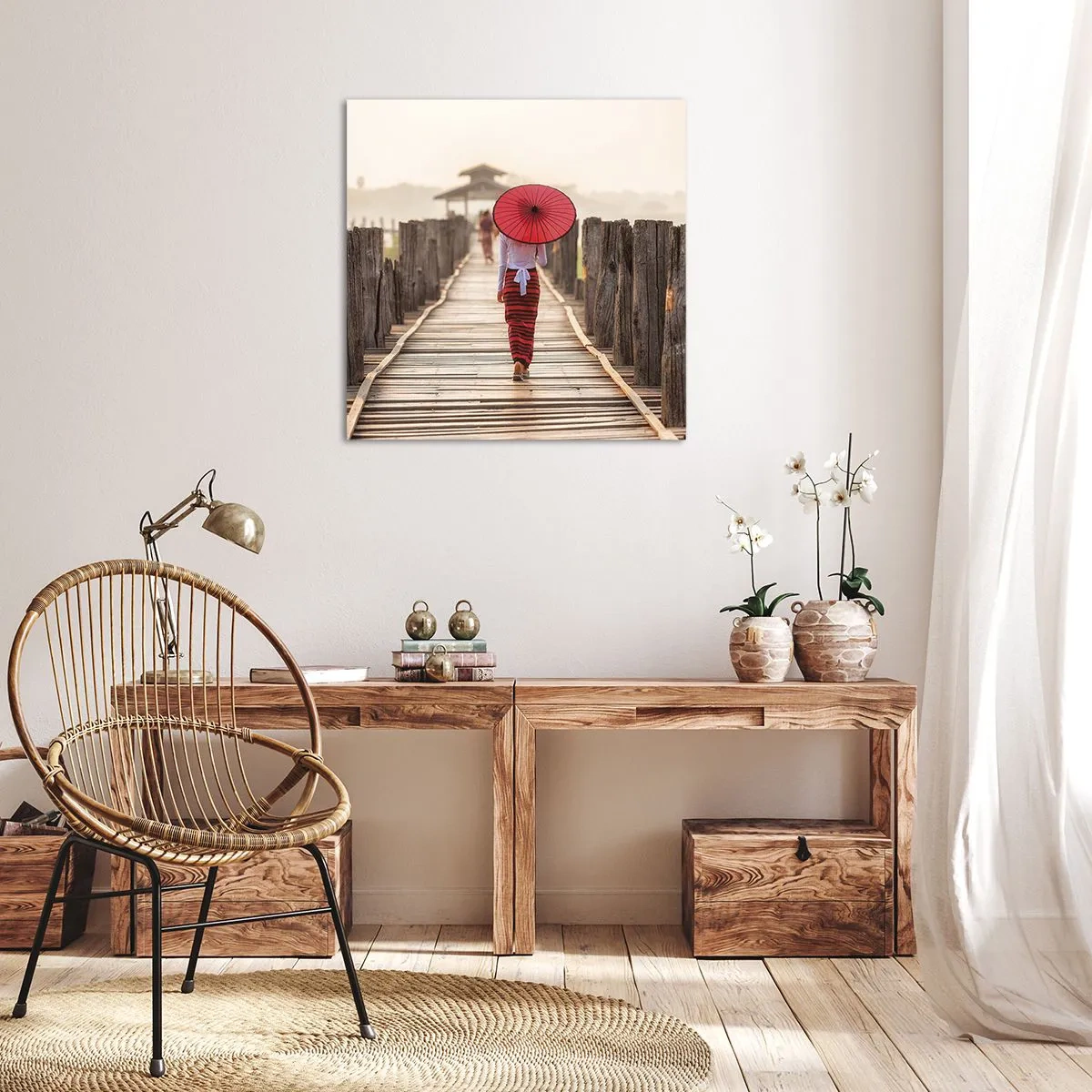 Tablou pe pânză - Pe podul vechi - 70x70 cm