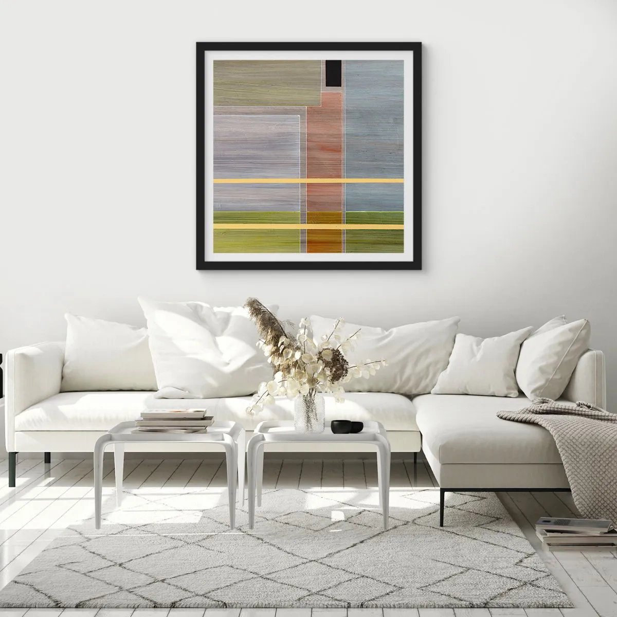 Poster în ramă neagră - Drept și liniștit - 30x30 cm