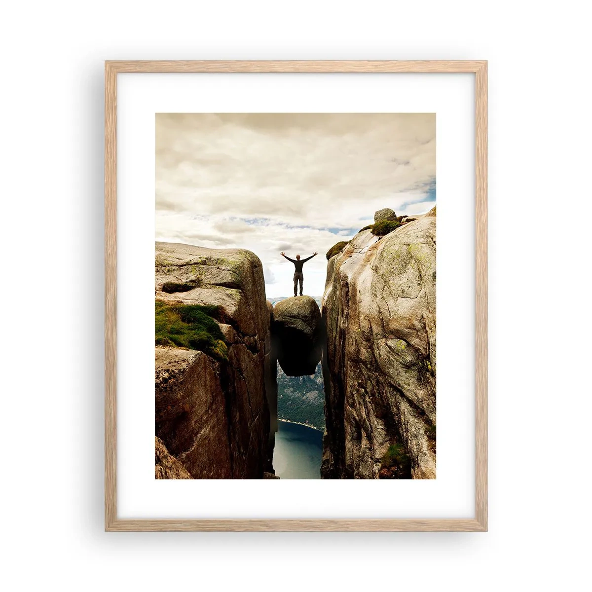 Poster în ramă de stejar deschis - Cum mă simt!? - 40x50 cm