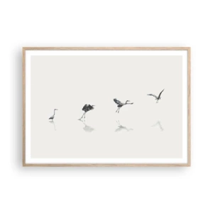 Poster în ramă de stejar deschis - Patru pași simpli - 100x70 cm