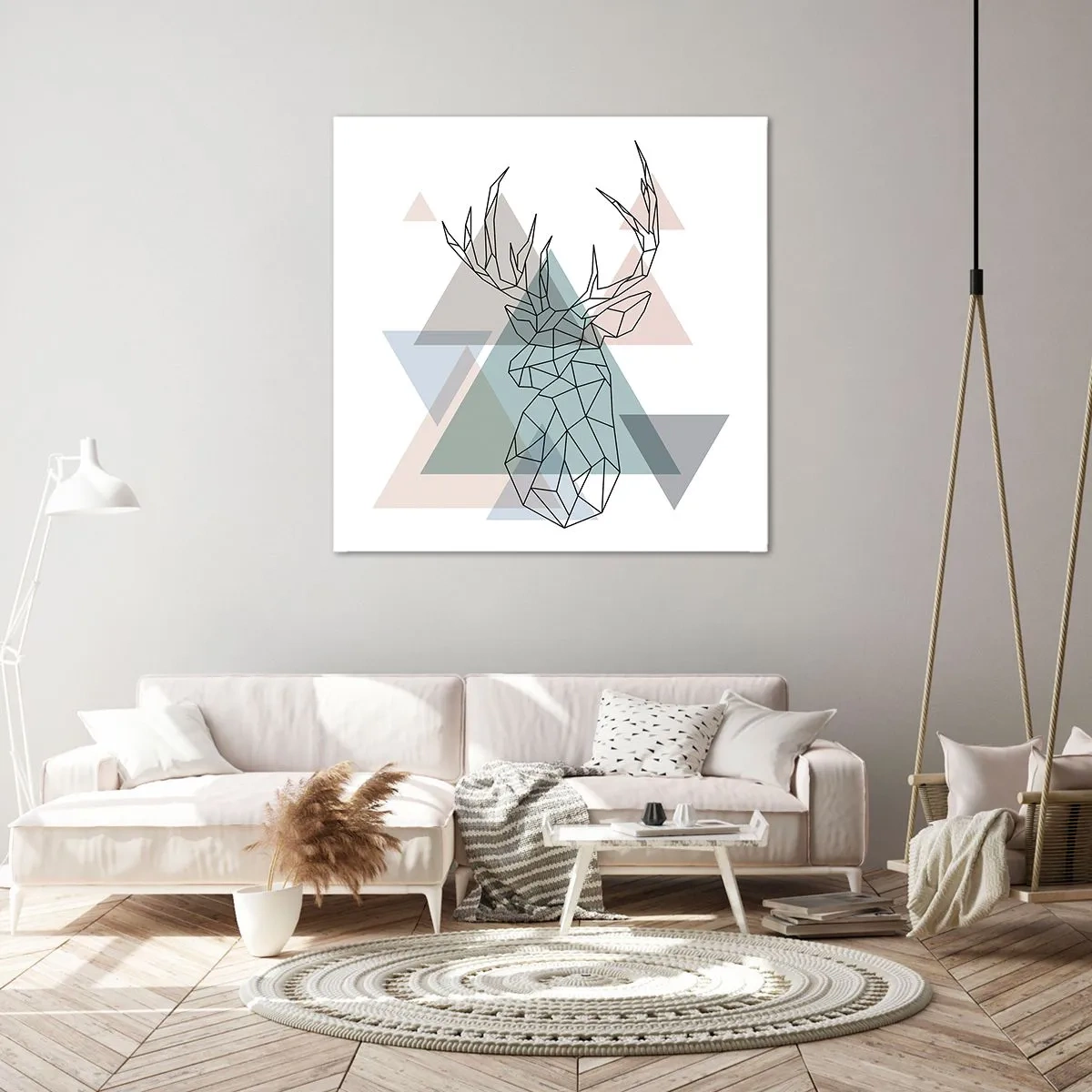 Tablou pe pânză - Într-o pădure geometrică - 50x50 cm