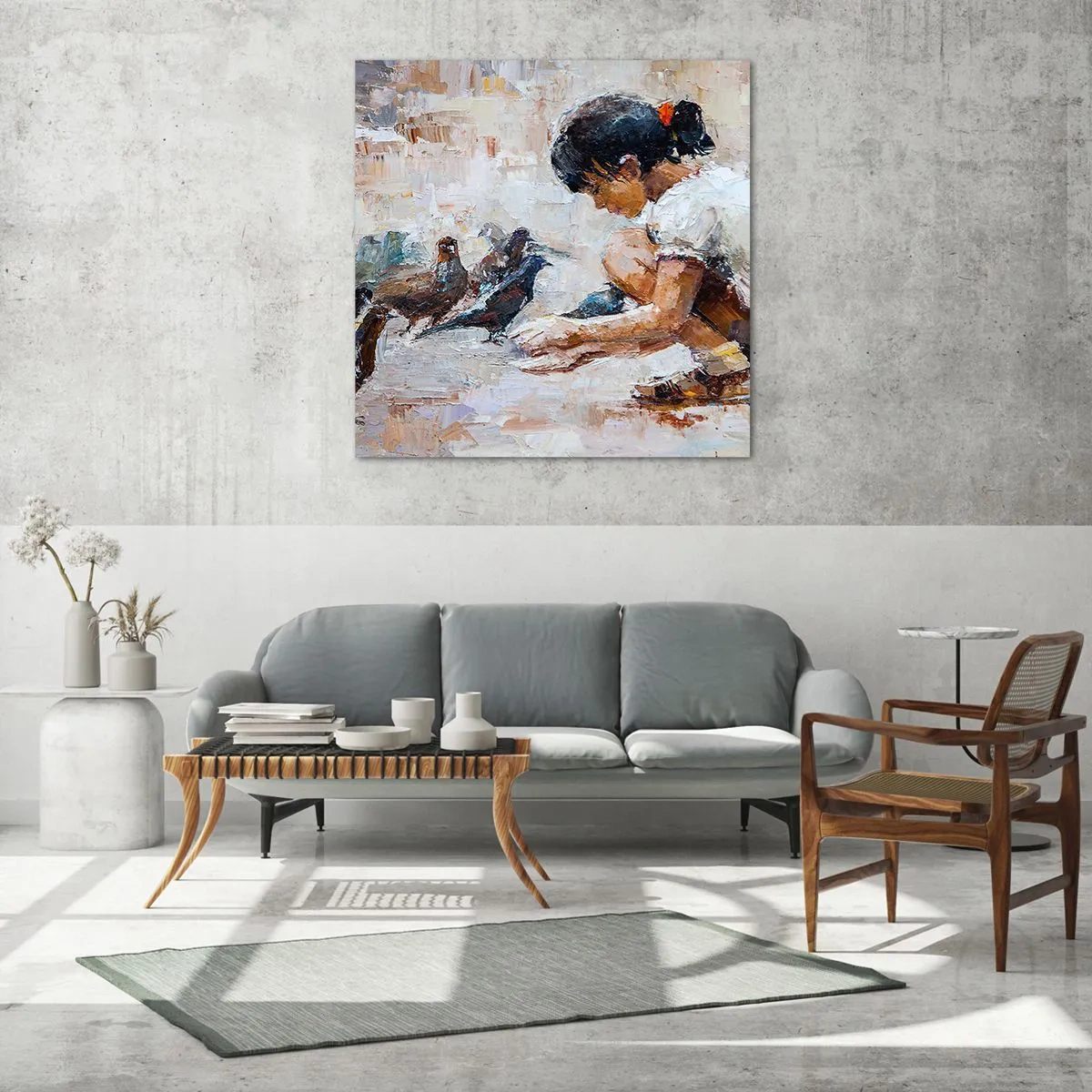 Tablou pe sticlă - Cei mici și cei mai cuminți - 60x60 cm