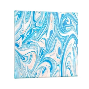 Tablou pe sticlă - Splash în turcoaz - 30x30 cm