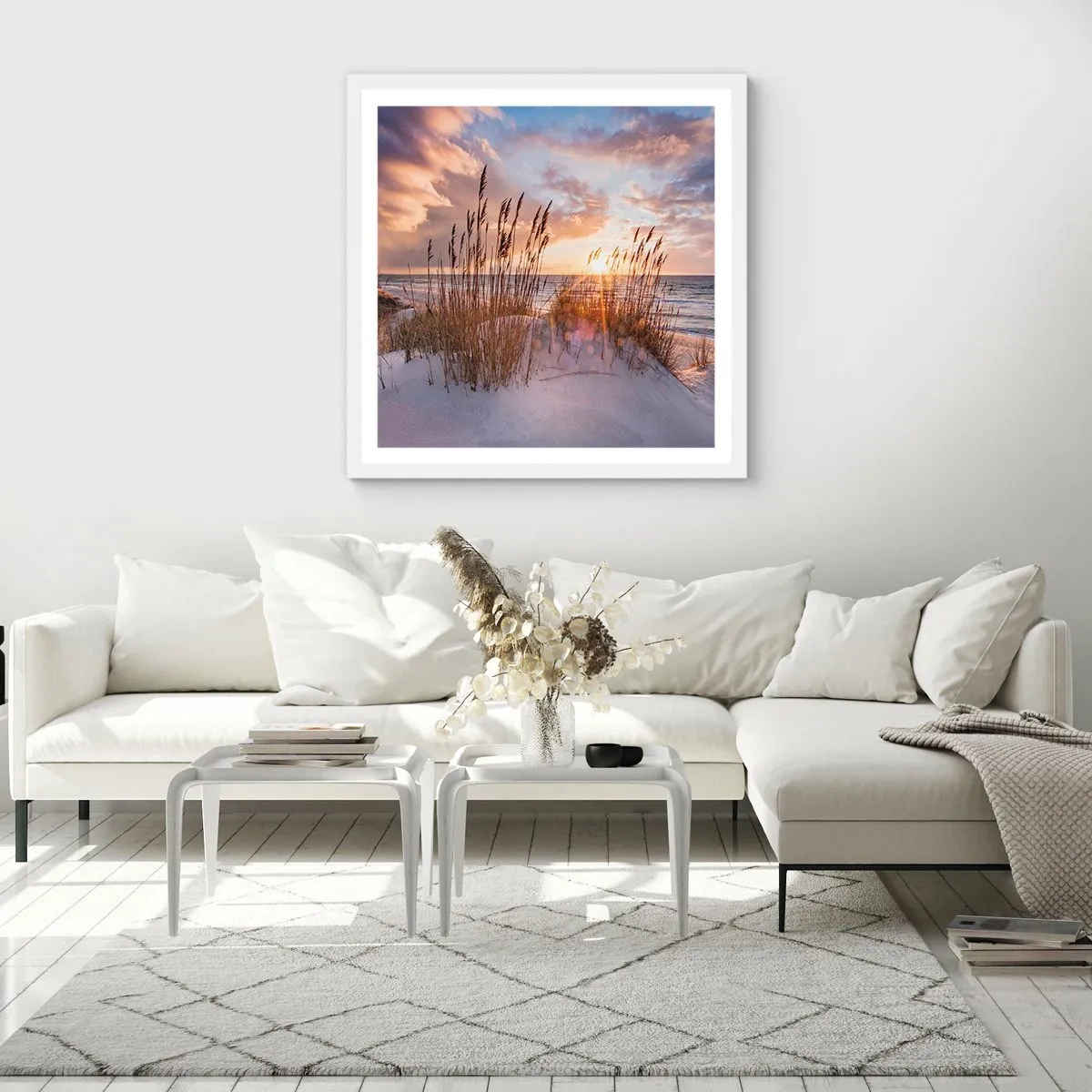 Poster în ramă albă - Adio soare și vânt - 40x40 cm