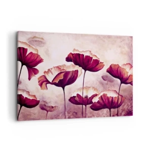 Tablou pe pânză - Fulgi roșii și albi - 100x70 cm