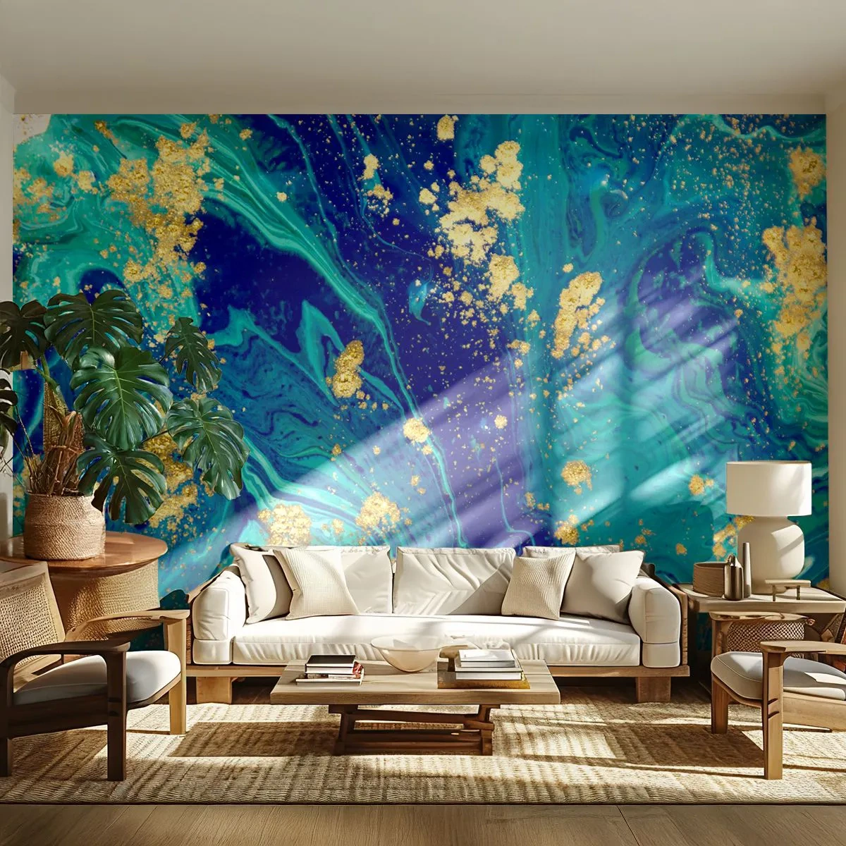 Tapet Premium Sand - Petale de soare - Abstracția, Bucată, Grafică - 100x70 cm