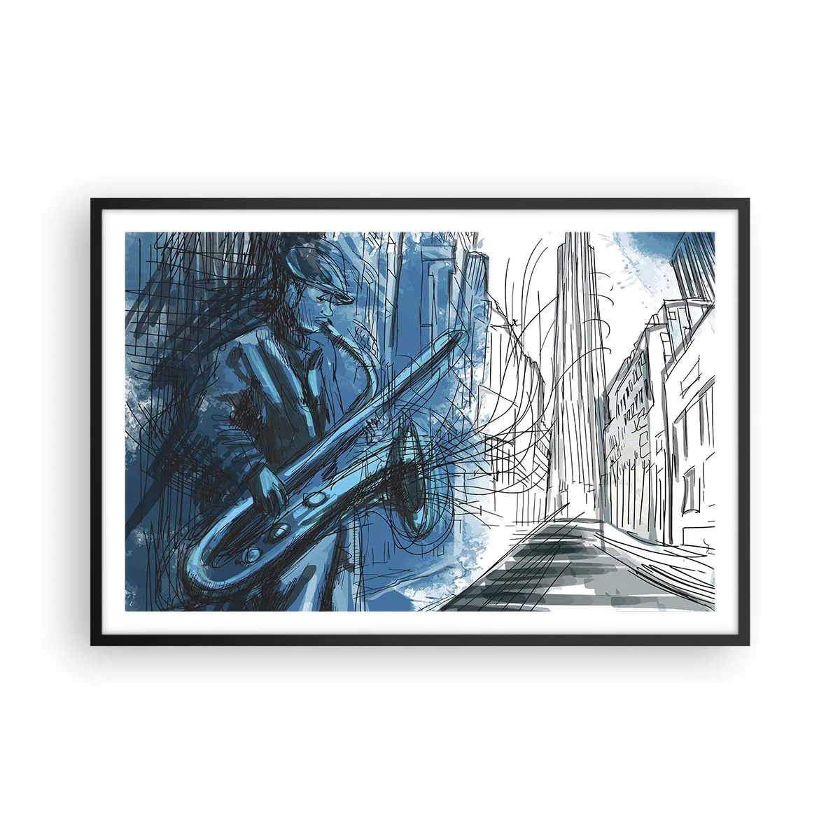 Poster în ramă neagră - Rapsodie urbană - 91x61 cm