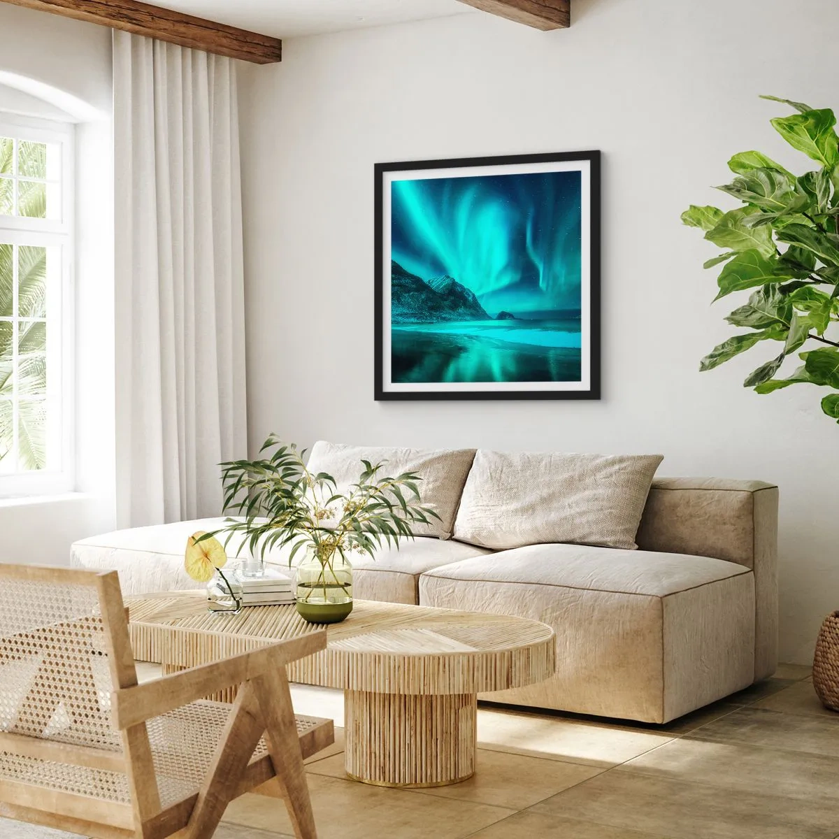 Poster în ramă neagră - Minunile din nord - 60x60 cm