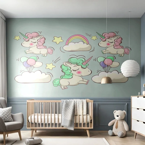 Tapet Premium Canvas - Există cu siguranță... - Pentru copii, Inorog, Basm - 350x256 cm
