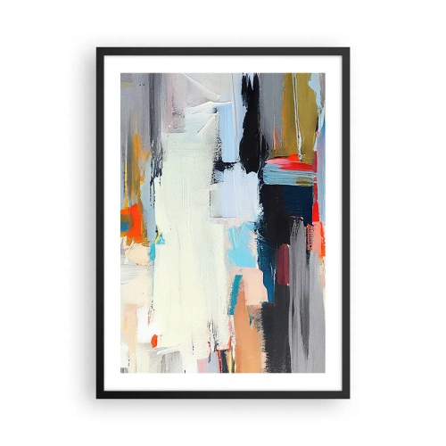 Poster în ramă neagră - Compoziție abstractă de culori într-un stil expresiv - 50x70cm - Există o metodă? - Decorațiune modernă pentru perete pentru living și dormitor ARTTOR