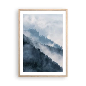 Poster în ramă de stejar deschis - Misticul munților - 50x70 cm
