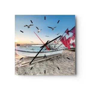 Ceas de perete - Ceas pe sticlă - O odihnă binemeritată - 40x40 cm