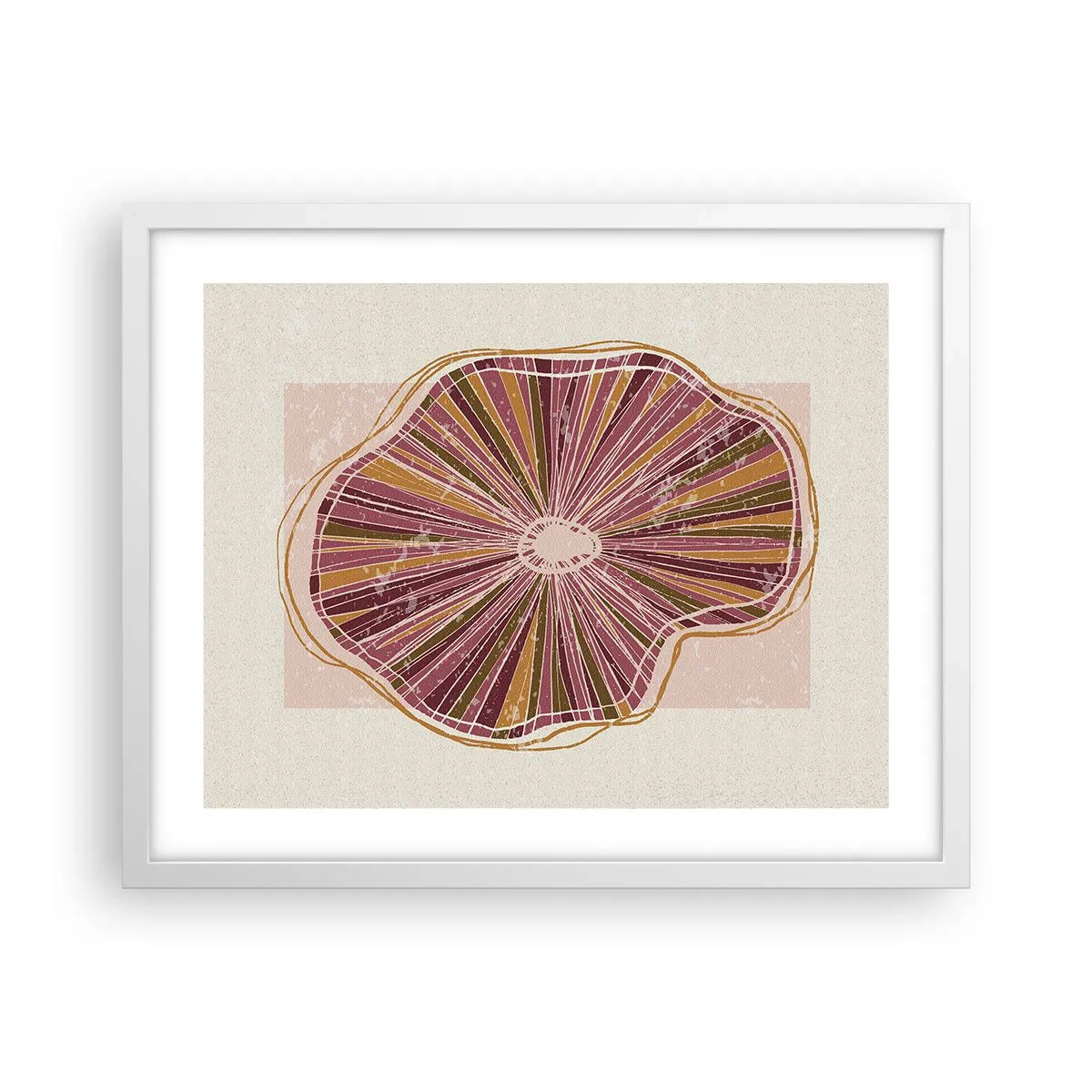 Poster în ramă albă - Abstracția radială - 50x40 cm