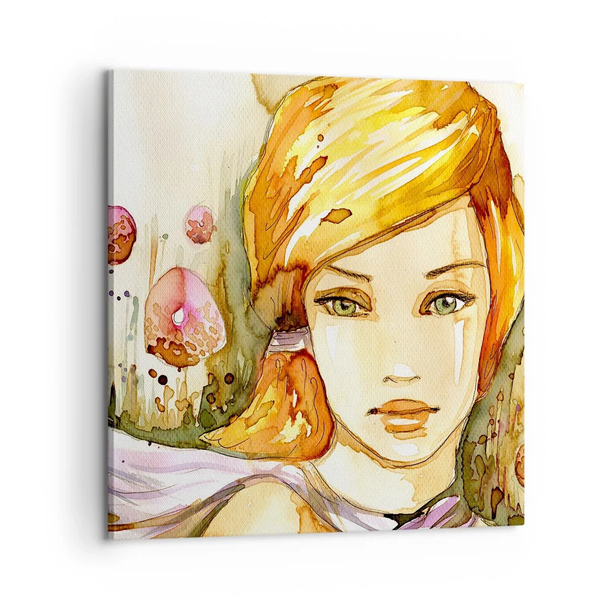 Tablou pe pânză - Privirea de smarald care reduce la tăcere furia - 60x60 cm