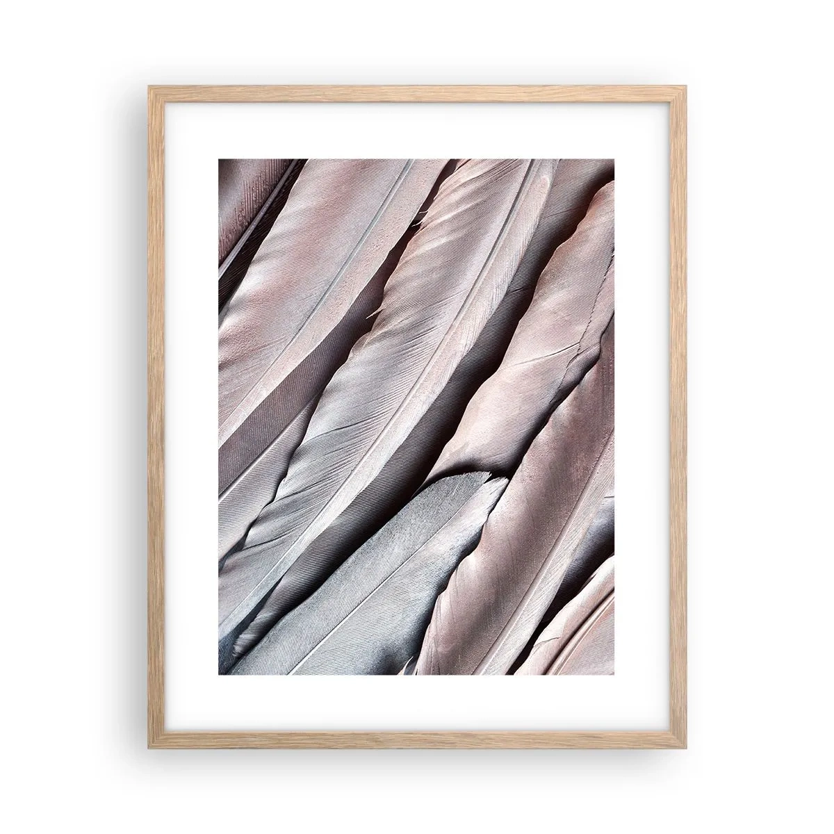 Poster în ramă de stejar deschis - Argintul roz - 40x50 cm