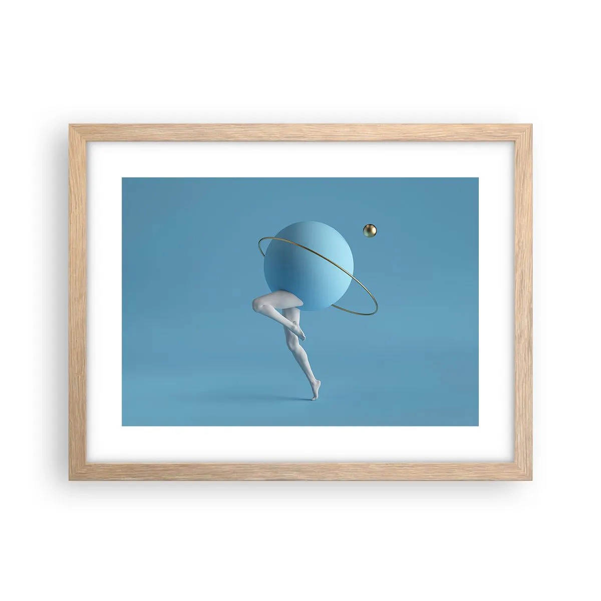 Poster în ramă de stejar deschis - Și planetele o iau razna - 40x30 cm