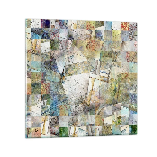 Tablou pe sticlă - Remaniere geometrică - 30x30 cm