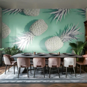 Tapet Premium Sand - Merge bine cu mentă - Abstracția, Ananas, Bucată - 350x256 cm