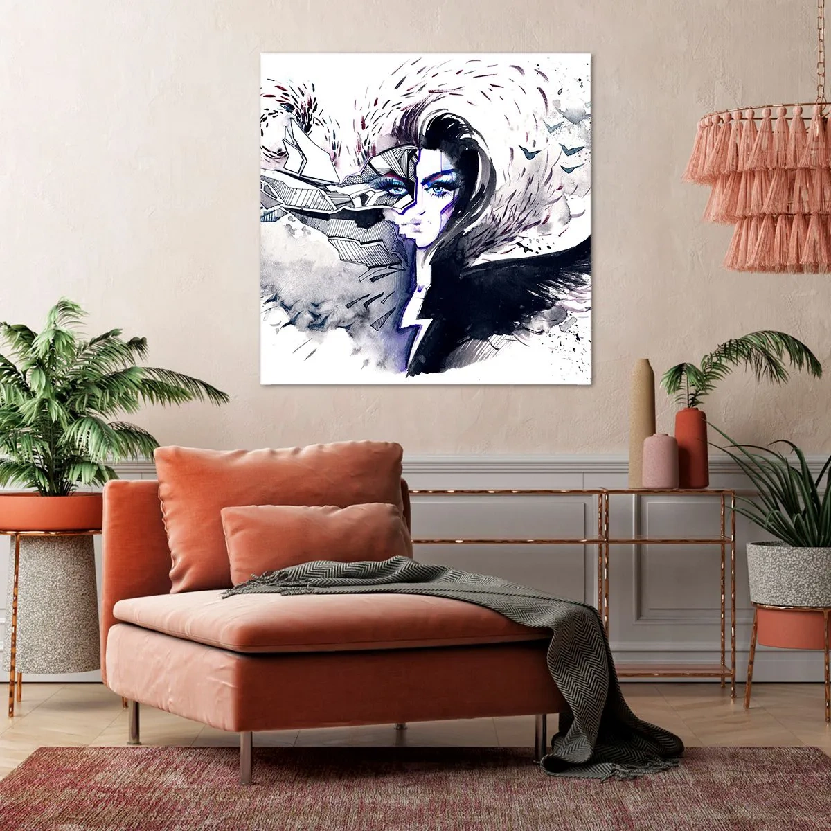 Tablou pe pânză - Demonică și frumoasă - 30x30 cm