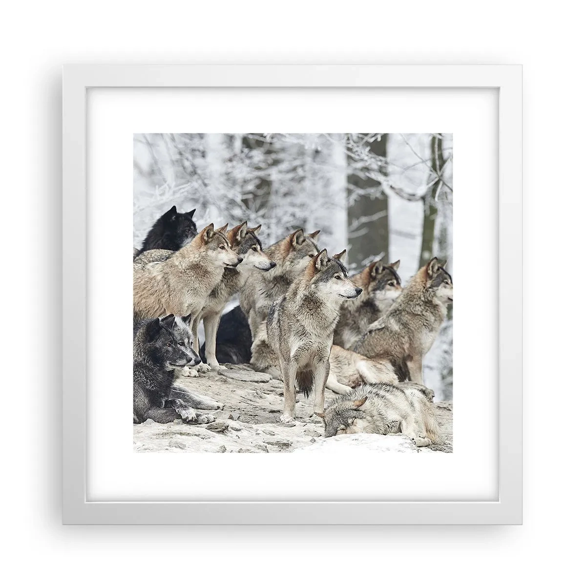 Poster în ramă albă - Familie și prieteni - 30x30 cm