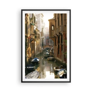 Poster în ramă neagră - Pe o străduță venețiană - 61x91 cm