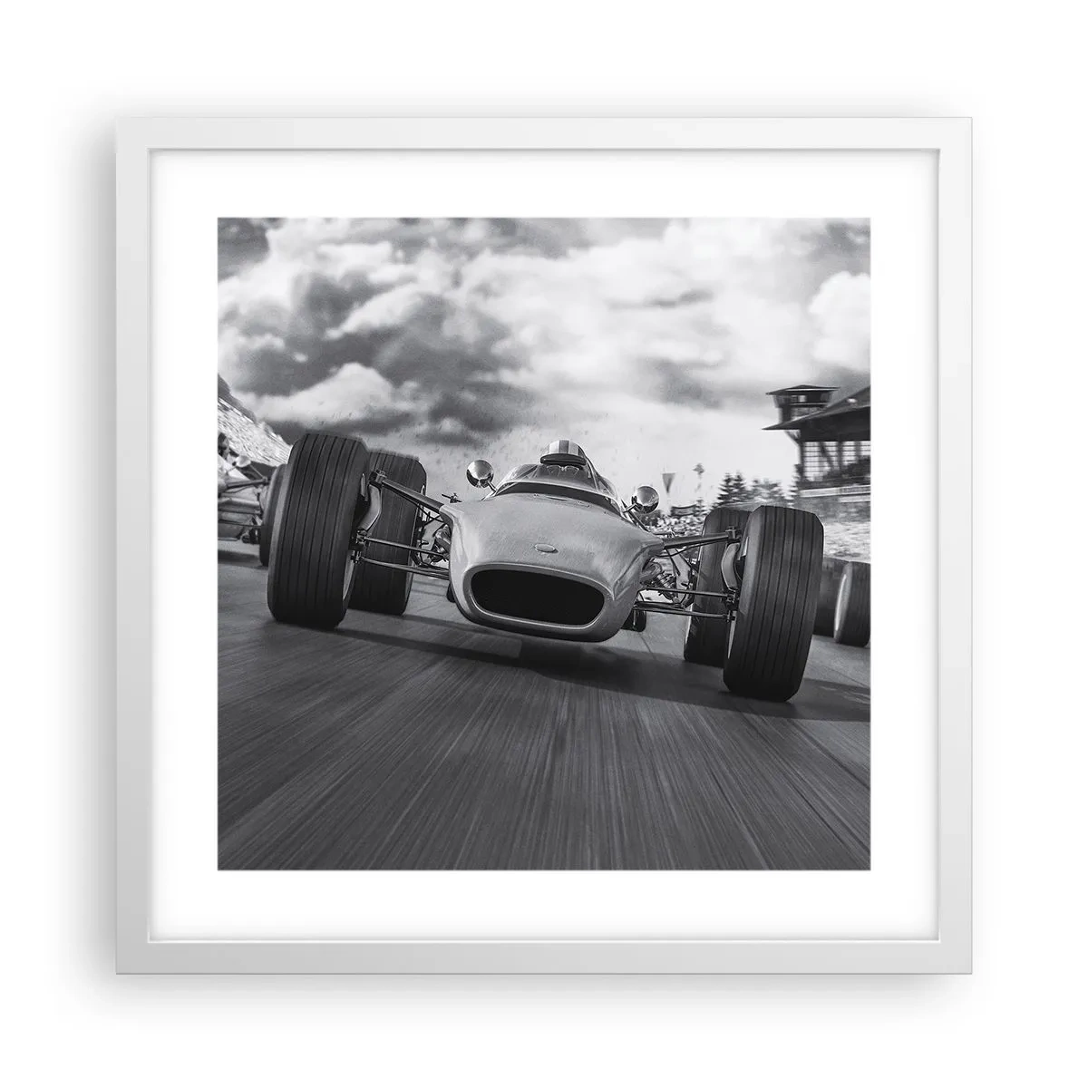 Poster în ramă albă - Cai putere! - 40x40 cm