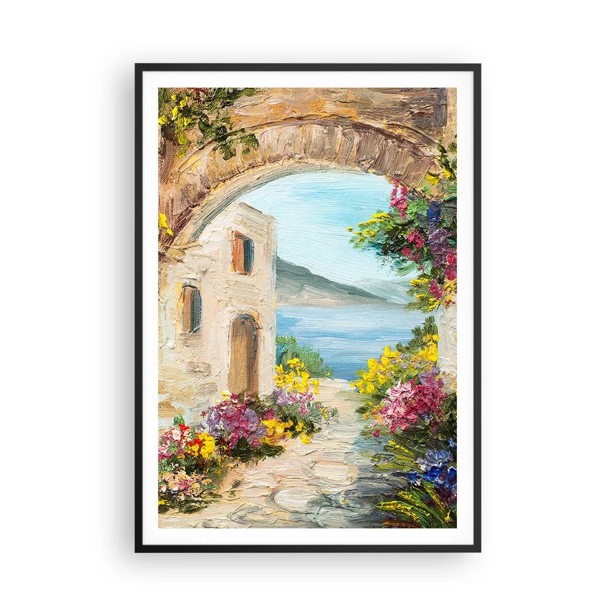 Poster în ramă neagră - Farmecul peisajului de coastă - 70x100 cm