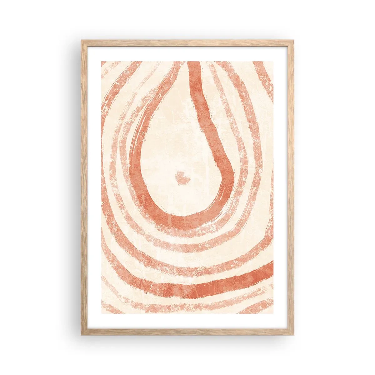 Poster în ramă de stejar deschis - Cercuri de corali - compoziție - 50x70 cm