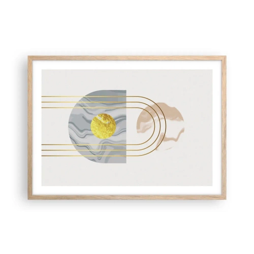 Poster în ramă de stejar deschis - Lumină și strălucire - 70x50 cm