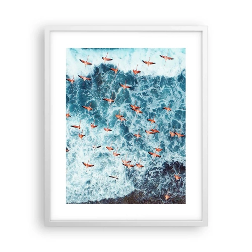 Poster în ramă albă - Parada de la malul mării - 40x50 cm