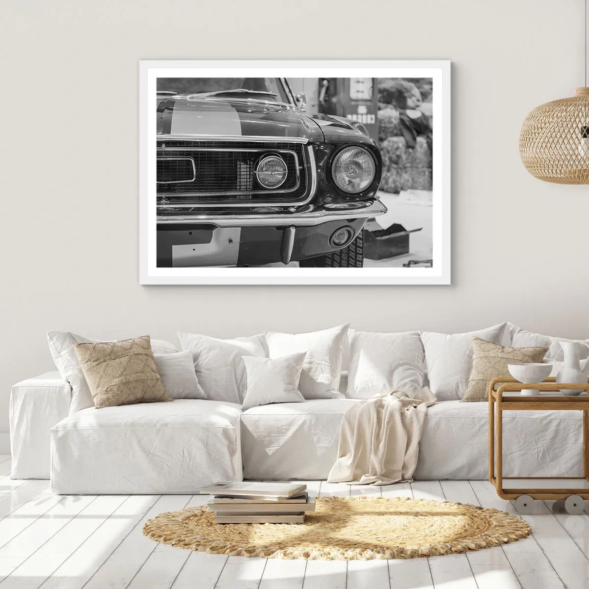 Poster în ramă albă - Condus dur - 40x30 cm