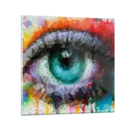 Tablou pe sticlă - Strălucire cristalină a ochilor - 30x30 cm