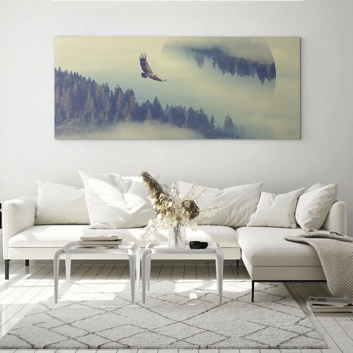 Tablou pe sticlă - Am văzut umbra unui vultur - 90x30 cm