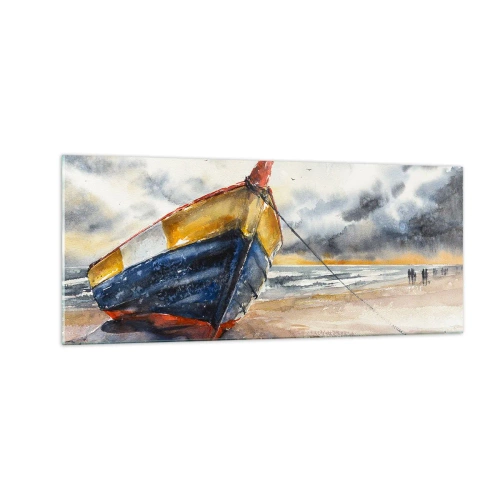 Tablou pe sticlă - Se odihnește pe țărm - 100x40 cm