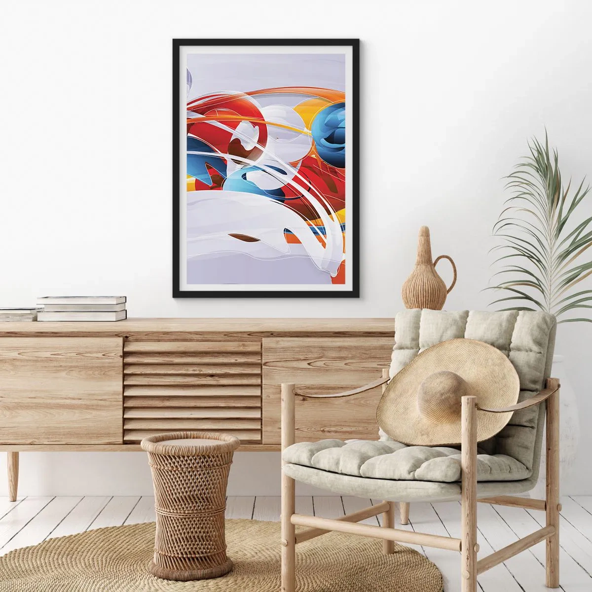 Poster în ramă neagră - Dansul elementelor - 40x50 cm